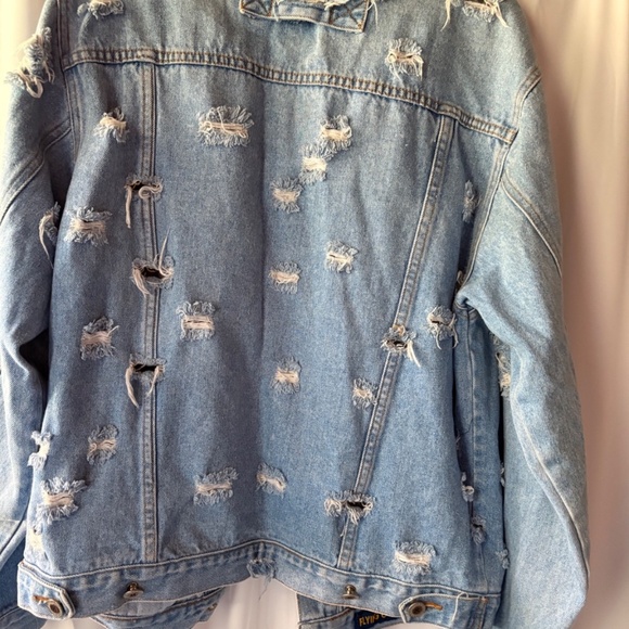 Furst of a Kind Women's Distressed Denm Jacket - "Flying Circus" Medium - Picture 5 of 16